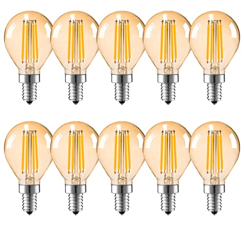 Suncan 10 Stück LED Vintage Glühbirne G45,E14 Retro LED Filament Birne 4W Amber Glow,Warmweiß 2700K,Nicht dimmbar,Antike Glühbirne, Ideal für Retro Beleuchtung,Energieklasse F von Suncan