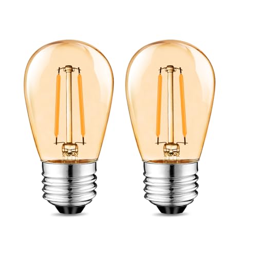 Suncan E27 LED lampe für Lichterkette Retro Nachtlicht Birne S14 2W, Ersetzt 15 Watt Glühlampen, E27 Warmweiß 2700K,180lm, 220V, nicht dimmbar, 2er Set von Suncan