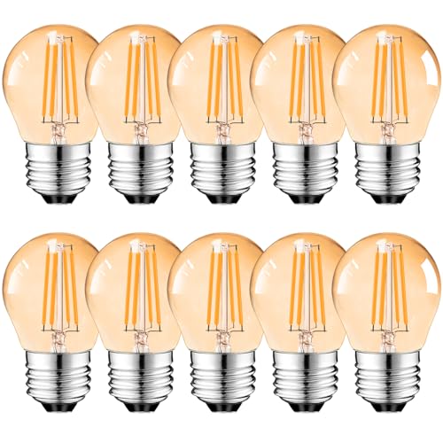 Suncan LED Leuchtmittel Filament Vintage in Birnenform klein P45 E27 4W 2700K Warmweiß Retro Lampe Glühbirne Antik 10 Stück,Energieklasse F von Suncan