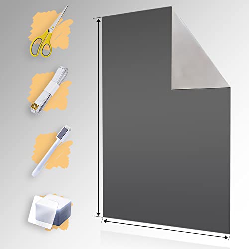 Fenster Verdunklung | 3m x 1,45m Verdunklungsstoff | Verdunklungsfolie | Ohne Bohren | mit 24 Nano Pads | Lichtundurchlässig | Thermobeschichtung (Grau) von Sunce24