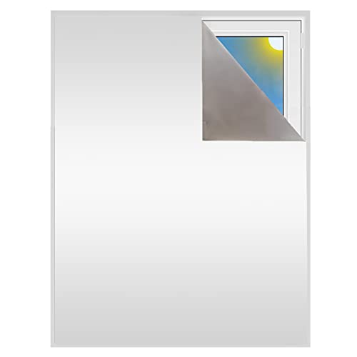 Verdunklungsstoff Meterware | Hitzeschutz oder Kälteschutz | Sonnenschutz zu 100% Verdunkelung | Folie mit Thermobeschichtung für alle Fenster | Rollo ohne bohren | Blackout (Perlweiß nur Stoff) von Sunce24