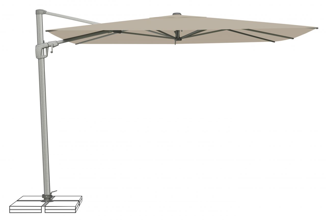 Suncomfort Sonnenschirm Sunflex 300 x 300 cm 8-tlg. off-grey von Suncomfort by Glatz