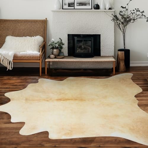 Teppich aus Rindslederimitat, Kuhfell-Teppich für Wohnzimmer/Schlafzimmer, Kuhfell-Teppich für westliche Dekoration, Westernteppich, künstlicher Kuhfell-Teppich (XL (180 x 220 cm) von Suncowlly