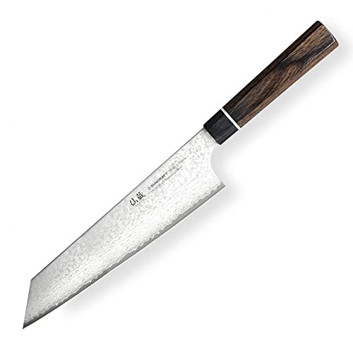 SXLBD-09 SUNCRAFT VG-10 Black Damascus Kiritsuke messer - Kern aus japanischem VG-10 Stahl zwischen 66 Schichten aus 2 rostfreien Damaststählen und ergonomischem Griff, Klinge 200 mm von Suncraft