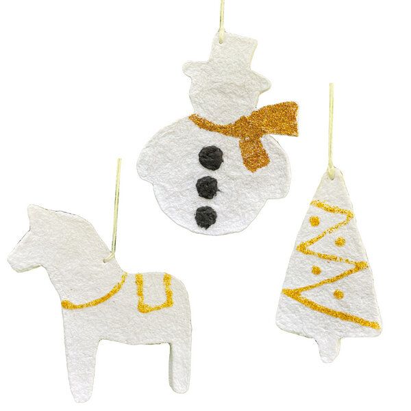 Sundara 3er-Set Scandi-Weihnachtsanhänger – fair trade von Sundara