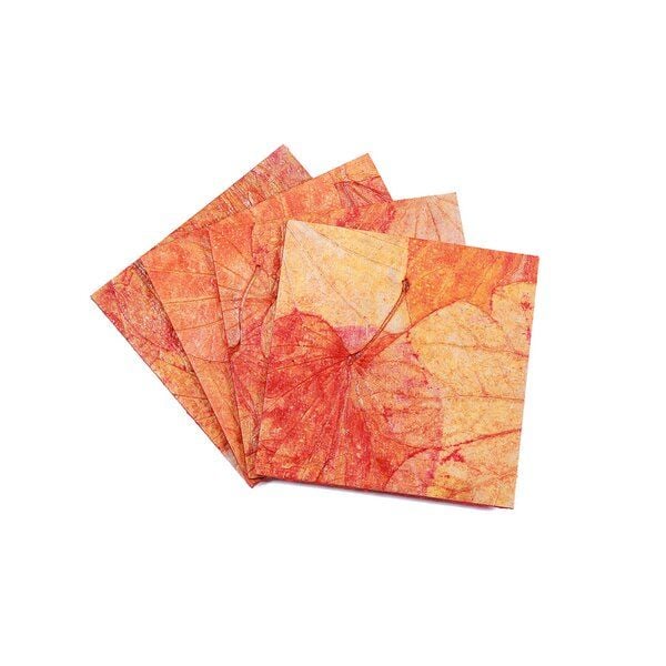 Sundara 4er-Set Untersetzer "Lotus Pond" mit Blattabdrücken von Sundara