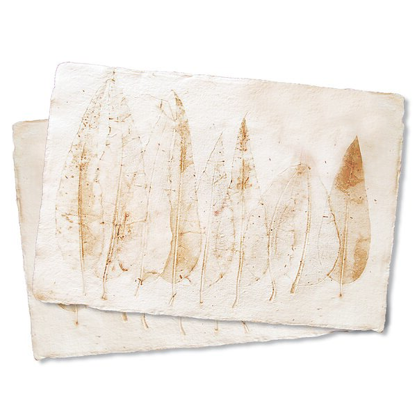 Sundara Tischsets "Imprint" aus handgeschöpftem Recycling Baumwollpapier, Natur von Sundara