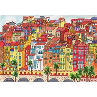 Pro Marker Pen Zeichnung Der Stadt Menton in Frankreich von SundaySplash