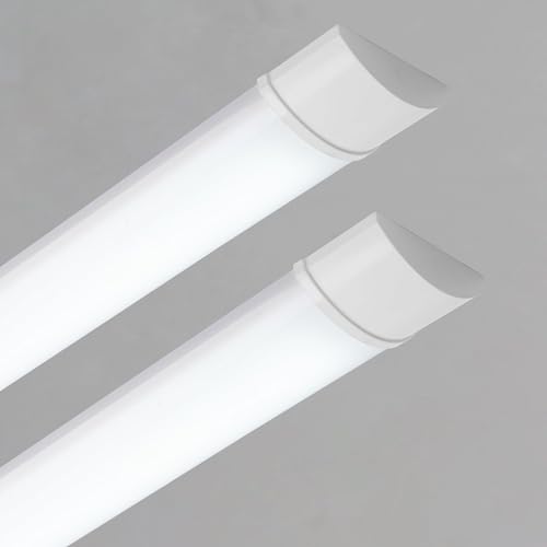 Sundertech LED-Lichtleiste, [2 Stück] LED Röhre 120cm 3430lm Kaltweiß 6500K,Led Feuchtraumleuchte Werkstatt Deckenleuchte Garagenlampe für Garage Keller Werkstatt Warenhaus Bad Röhrenlampe von Sundertech