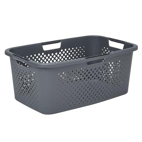SUNDIS Pixel, Wäschekorb 40l, aus recyceltem Kunststoff, grau, 4 seitliche Griffe, Belüftung an allen 4 Seiten SUNDIS Pixel, Wäschekorb 40l, aus recyceltem Kunststoff, grau, 4 seitliche Griffe, Belüftung an allen 4 Seiten von Sundis