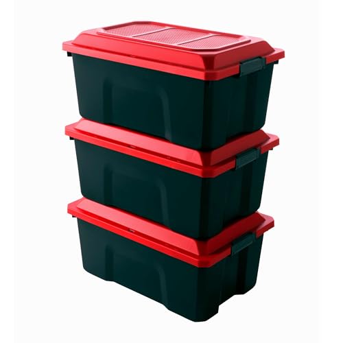 Sundis Locker aufbewahrungsbox mit Deckel, Kunststoff, Schwarz und Rot, 40L von Sundis