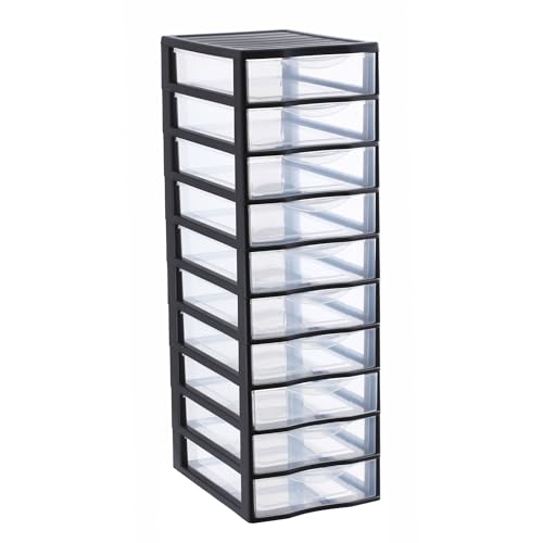 SUNDIS Orgamix, schubladenbox aus Kunststoff, 10 transparente Schubladen im A4-Papierformat, Höhe 81,5 cm, ideal zur Aufbewahrung von Büchern, Kursen, Dokumenten, Zubehör, Accessoires SUNDIS Orgamix, schubladenbox aus Kunststoff, 10 transparente Schubladen im A4-Papierformat, Höhe 81,5 cm, ideal zur Aufbewahrung von Büchern, Kursen, Dokumenten, Zubehör, Accessoires von Sundis