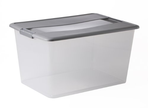 Sundis Kliker Box Boîte de Rangement Avec couvercle clipsable et poignées ergonomiques, Plastique, Transparent, 48L von Sundis