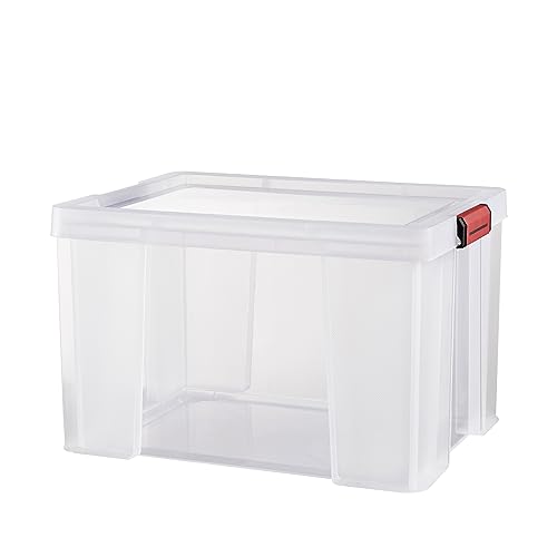 Sundis Clip'N'Store Aufbewahrungsbox mit Deckel, Kunststoff, transparent, Kunststoff, durchsichtig, 45L von Sundis