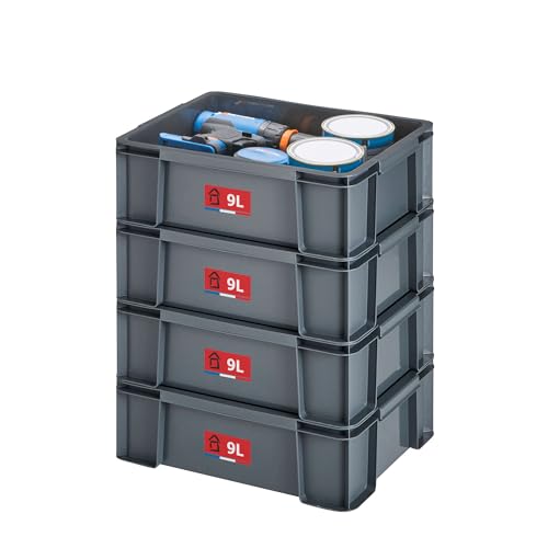 Sundis 4er set MASTER BOX, 9L - Modular und stapelbar - Anthrazitgrau, Grau von Sundis
