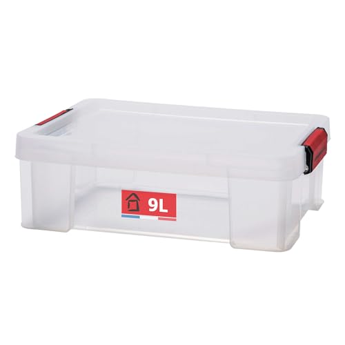 Sundis Behälter mit Deckel CLIP 'N STORE, 9L - Transparent mit Schnappdeckel, stapelbar, geeignet für Lebensmittelkontakt von Sundis