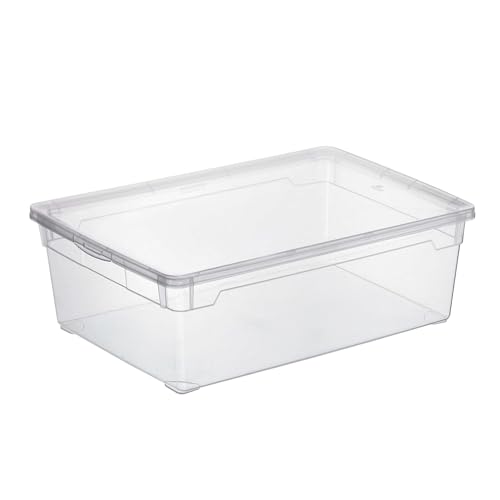 Sundis Clear Box Boots Aufbewahrungsbox mit Deckel, Kunststoff (PP), transparent, 22 Liter (55 x 37,5 x 16 cm) von Sundis
