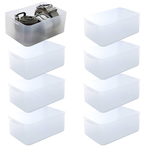 Sundis Pure Box, 8 kleine Aufbewahrungsboxen aus Kunststoff, transparent, A5, ideal für Kleinigkeiten, Zubehör, Basteln und Kleinzubehör von Sundis
