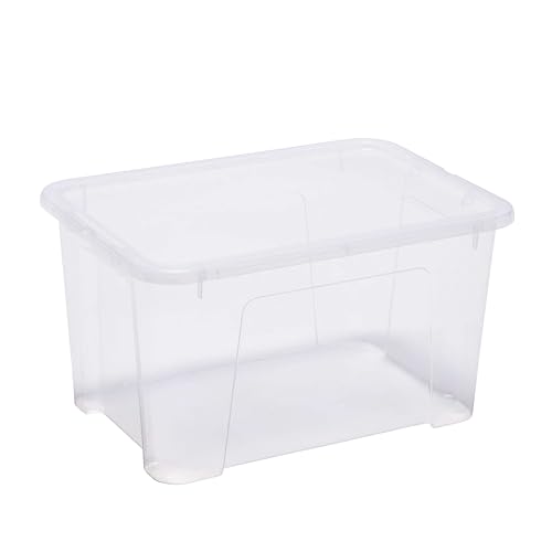 Sundis View Box, Aufbewahrungsbox mit deckel, 45L, transparentem Kunststoff, stapelbar, mehrfach verwendbar und ideal für die Aufbewahrung von Spielzeug, Kleidung und Dokumenten von Sundis
