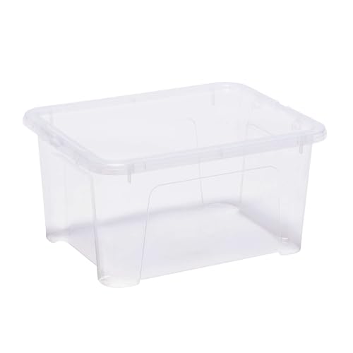 Sundis View Box, Aufbewahrungsbox mit deckel, 24L, transparentem Kunststoff, stapelbar, ideal zum Aufbewahren von Schränken, im Büro, in der Waschküche oder im Badezimmer von Sundis