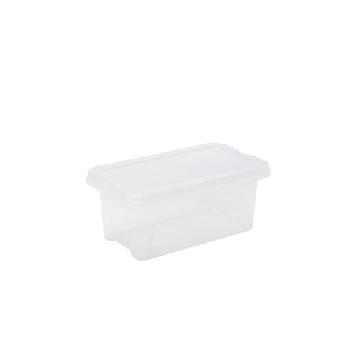 Sundis View Box, 0,5 l, transparente Kunststoff-Aufbewahrungsbox mit Deckel, stapelbar, ideal für Kosmetik, Schmuck, Stifte und Filzstifte, Nähzubehör, Perlen von Sundis
