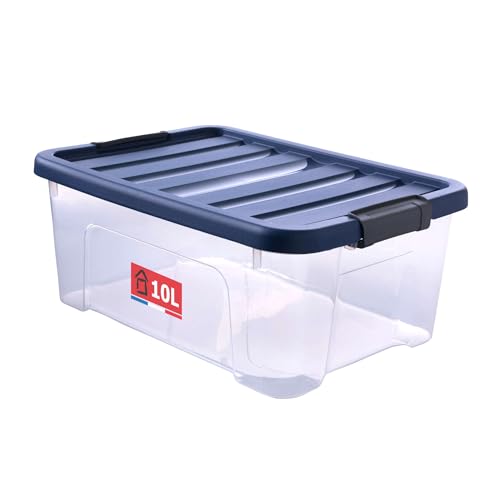 Sundis Wave Box, Aufbewahrungsbox mit deckel, 10L, mit clips, transparentem Kunststoff, stapelbar, ideal für das Schlafzimmer, den begehbaren Kleiderschrank, Schuhe, das Büro, Heimwerken Sundis Wave Box, Aufbewahrungsbox mit deckel, 10L, mit clips, transparentem Kunststoff, stapelbar, ideal für das Schlafzimmer, den begehbaren Kleiderschrank, Schuhe, das Büro, Heimwerken von Sundis
