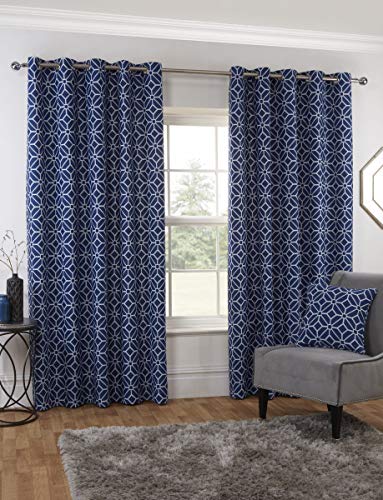 Sundour Kelso Vorhänge mit Ösen, 168 x 137 cm, Marineblau, Navy, 66" Wide x 54" Drop (168x137cm) von Sundour