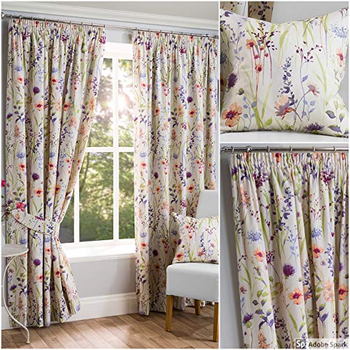 Sundour Pencil-Pleat-Curtains-90-x-54 Vorhänge mit Bleistiftfalten, 229 x 137 cm, Halb-Panama-Polyester-Baumwoll-Mischgewebe, Mehrfarbig, 90 x 54 von Sundour