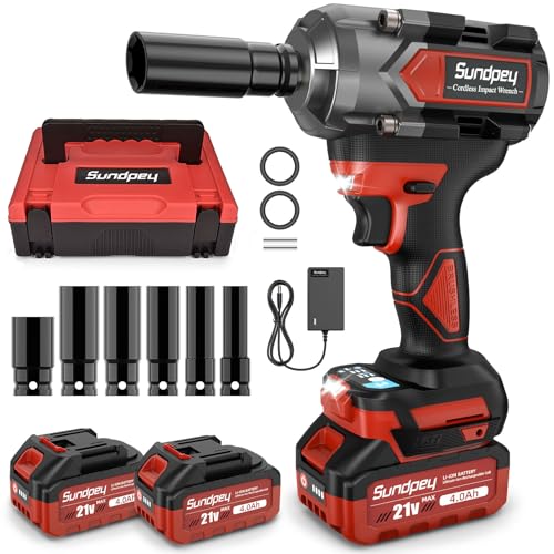 Sundpey Akku-Schlagschrauber 800N·m Schlagschrauber mit 2600RPM von Sundpey