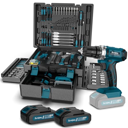 Werkzeugkoffer 255 tlg mit Akkuschrauber 21V - Sundpey Akkuschrauber Set mit 2 * 2000mAh Akku Werkzeugkoffer Gefüllt für Haus-/Autoreparaturen Werkzeugkasten Aufbewahrungskoffer mit Schublade Werkzeugkoffer 255 tlg mit Akkuschrauber 21V - Sundpey Akkuschrauber Set mit 2 * 2000mAh Akku Werkzeugkoffer Gefüllt für Haus-/Autoreparaturen Werkzeugkasten Aufbewahrungskoffer mit Schublade von Sundpey