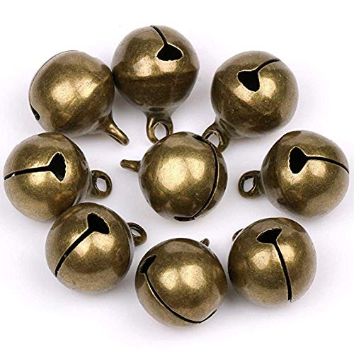 Suneast 50 Stück Antikes Bronze-Glöckchen Metallglocken zum Basteln mit Glöckchen für Weihnachten Festivals Dekoration Schmuck - 18 mm von Suneast