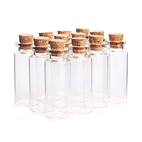Suneast 20 Stück 10ml Klar Mini Glasflaschen mit Korken Leere Kleine Glasfläschchen Probe Gläser Fläschchen Korkenflaschen für DIY Dekoration, Düfte, Öle, Arts & Crafts, Nachricht - 22 * 50mm von Suneast