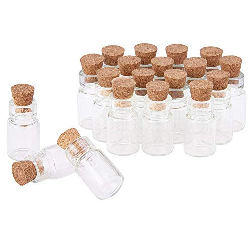 Suneast 20 Stück 1ml Klar Mini Glasflaschen mit Korken Leere Kleine Glasfläschchen Probe Gläser Fläschchen Korkenflaschen für DIY Dekoration, Düfte, Öle, Arts & Crafts, Nachricht - 11 * 22mm von Suneast