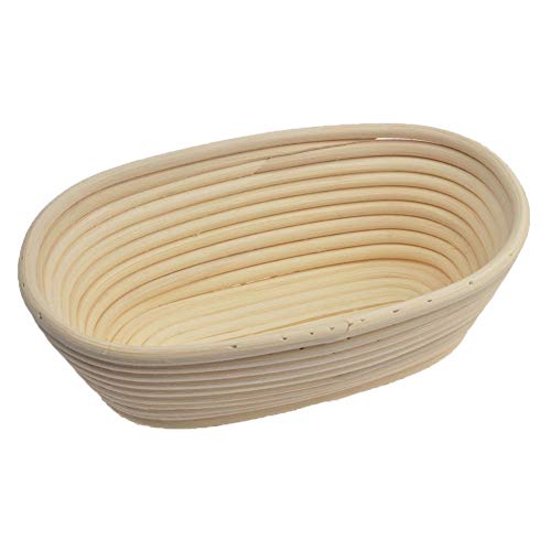 Suneast Brot Teig Gärkörbchen Oval Ideale Gärkorb Brotform aus Natürlichem Peddigrohr Proof Korb - 21X14X8cm von Suneast