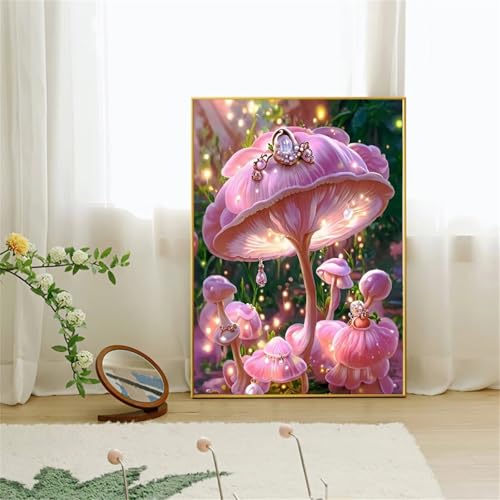 Diamond Painting Erwachsene,5D Pflanzenpilz Diamond painting Bilder Anfänger,DIY Square Full Drill Stickerei Diamant Malerei Set für Zuhause Dekor Geschenke 35x55cm von Suneve