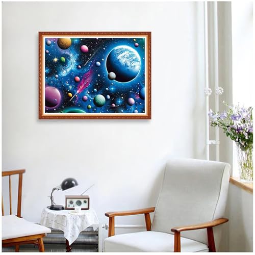 Diamond Painting Erwachsene Anfänger,5D Round Vollbohrer diamond painting set,DIY Diamant Painting Bilder Erwachsene diamant kunst Kits für Home Wanddekor,Weltuniversum 65x85cm von Suneve