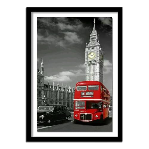Diamond Painting Set,Roter Londoner Bus Diamond Painting,Vollbohrer 5D DIY Strass Stickerei Kreuzstich Leinwand Diamant Art Malerei Nach Zahlen Kits für Erwachsene Kinder Wohn Wand Dekorations,30x50cm Diamond Painting Set,Roter Londoner Bus Diamond Painting,Vollbohrer 5D DIY Strass Stickerei Kreuzstich Leinwand Diamant Art Malerei Nach Zahlen Kits für Erwachsene Kinder Wohn Wand Dekorations,30x50cm von Suneve