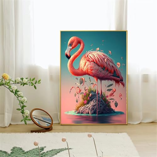 Roter Flamingo Diamond Painting für Erwachsene,5D Diamond Painting Set,DIY Full Round Diamant Malerei Stickerei Kreuzstich Bastelset für Zuhause Dekor 37x45 inch von Suneve