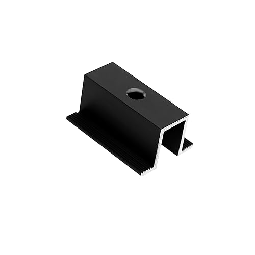 Alu-Klemmen PV-Modul Solar-Panel Photovoltaik Befestigungen 30 35 40 mm Länge: 50 mm (Mittelklemme 30 35 40 mm Schwarz) von Sunex