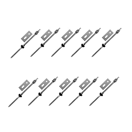 Sunex 10 St. Stockschraube M10 x 250mm, Stockschrauben PV Edelstahl Sperrzahnmutter Adapterblech Höhenverstellbar Für Photovoltaik Solarmontage auf Gebäudedächern Photovoltaik, Solarmodul Solarpanel von SUNEX