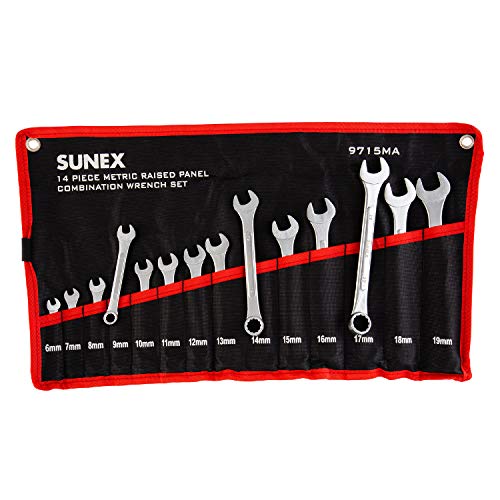 Sunex 9715 Metrisches erhöhte Panel-Maulschlüssel Set, 14 teilig von Sunex