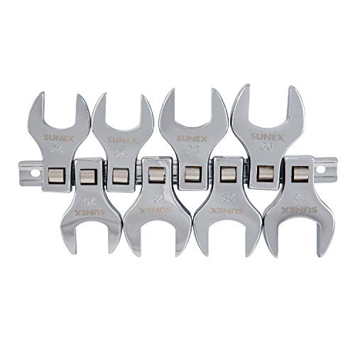 Sunex Tools 9730 Jumbo-Hahnenfußschlüssel-Set, metrisch, Größen 24 bis 32, 1/2-Zoll-Antrieb, 8-teilig von Sunex