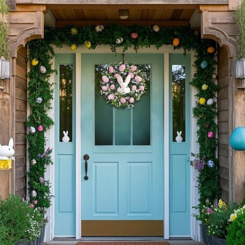 Sunfashion Osterhasen,Fensterdeko Hängend Türkranz Ganzjährig Osterdeko Zum Aufhängen Trockenblumen Kranz Deko Frühling Fenster Kunstblumen Ostern-Türschild,Hasenschwanz Und -Ohren Als Kranzdekoration Sunfashion Osterhasen,Fensterdeko Hängend Türkranz Ganzjährig Osterdeko Zum Aufhängen Trockenblumen Kranz Deko Frühling Fenster Kunstblumen Ostern-Türschild,Hasenschwanz Und -Ohren Als Kranzdekoration von Sunfashion