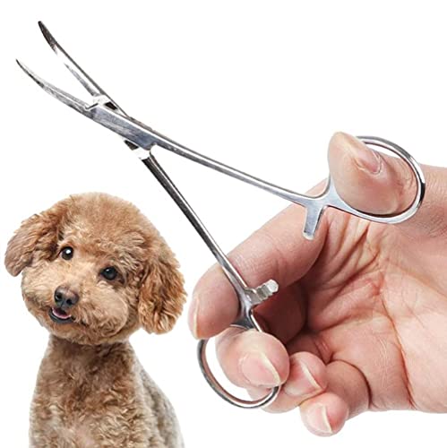 Hundeschere Pfotenschere Hund Pet Ohr Zange Hundesalon Hemostat Hund Pflege Schere Für Ohren Pet Ohr Haar Entferner Pet Schere Pflege Edelstahl Zange Curved,14cm von Sunfauo