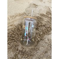 Widderstern/Sternzeichen Glas Mit Bambusdeckel Und Stroh von Sunflowercreation20