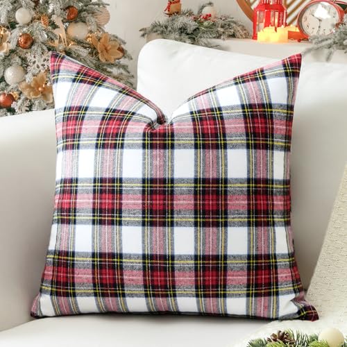 Sungeek 1 Stück Weihnachten Schottisches Karo Kissenbezug, Plaid Tartan Dekorativ Zierkissenbezüge Kariert Kissenbezüge Dekokissen Deko Bezug Kissenhülle für Sofa Schlafzimmer 40x40cm (Rot+Weiß) Sungeek 1 Stück Weihnachten Schottisches Karo Kissenbezug, Plaid Tartan Dekorativ Zierkissenbezüge Kariert Kissenbezüge Dekokissen Deko Bezug Kissenhülle für Sofa Schlafzimmer 40x40cm (Rot+Weiß) von Sungeek