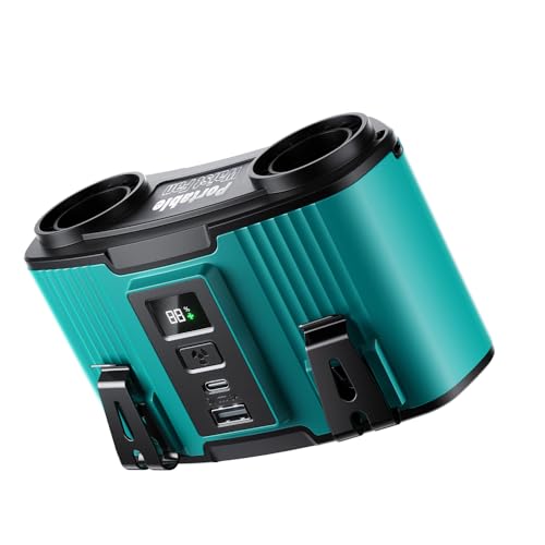 Sungive Hüftlüfter mit 24000mAh Powerbank:2 USB-Ausgänge,10-stufige intelligente Regelung,ultra-leises Design (80h Laufzeit), beidseitig drehbare Clips,USB-A & Type-C Dual-Mode-Schnelladung.(Blau) von Sungive