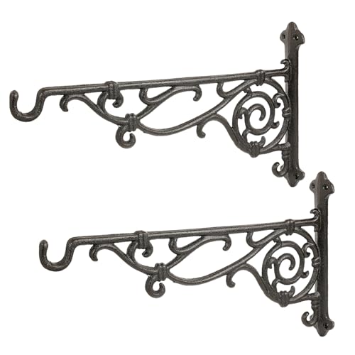 Sungmor Hängepflanzenhalterung aus Gusseisen, 41,9 cm, groß, für den Außenbereich, 2 Stück, schwarz, robuste Hängekorbhaken, dekorative Haken für Blumentopf, Laterne, Windspiel, Kolibri-Futterstation Sungmor Hängepflanzenhalterung aus Gusseisen, 41,9 cm, groß, für den Außenbereich, 2 Stück, schwarz, robuste Hängekorbhaken, dekorative Haken für Blumentopf, Laterne, Windspiel, Kolibri-Futterstation von Sungmor