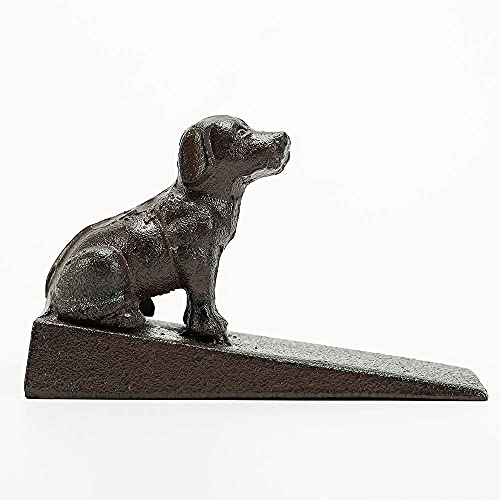 Sungmor Heavy Duty Gusseisen Cute Dog Türstopper | 15 × 5 × 10 cm, Antikstil | Dekorativer niedlicher Tierstatuen-Türstopper-Keil | Winddichte Türhalterung für Patio Yard Garden Farmhouse von Sungmor