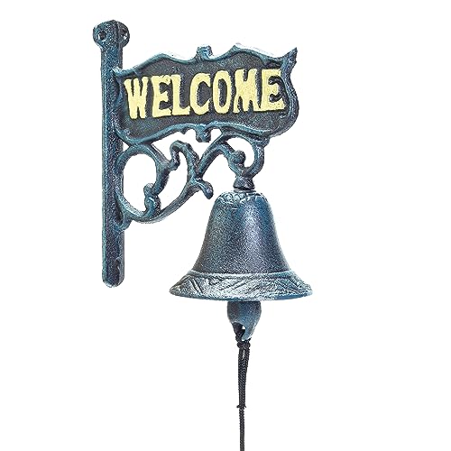 Sungmor Heavy Duty Gusseisen Rustikal Wandmontage Willkommensschild Handglocke | 16 × 18,7 cm, dunkelgrün | Aristokratisches Logo Schmiedeeiserne Türklingel | Klassische Skulptur für Gartenterrasse Sungmor Heavy Duty Gusseisen Rustikal Wandmontage Willkommensschild Handglocke | 16 × 18,7 cm, dunkelgrün | Aristokratisches Logo Schmiedeeiserne Türklingel | Klassische Skulptur für Gartenterrasse von Sungmor